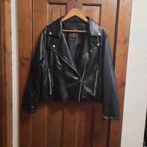 Black Biker Jacket Vegan Leather Bagatelle Size L